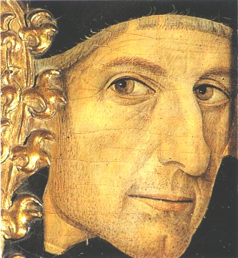 Detall del possible autoretrat de Jaume Huguet