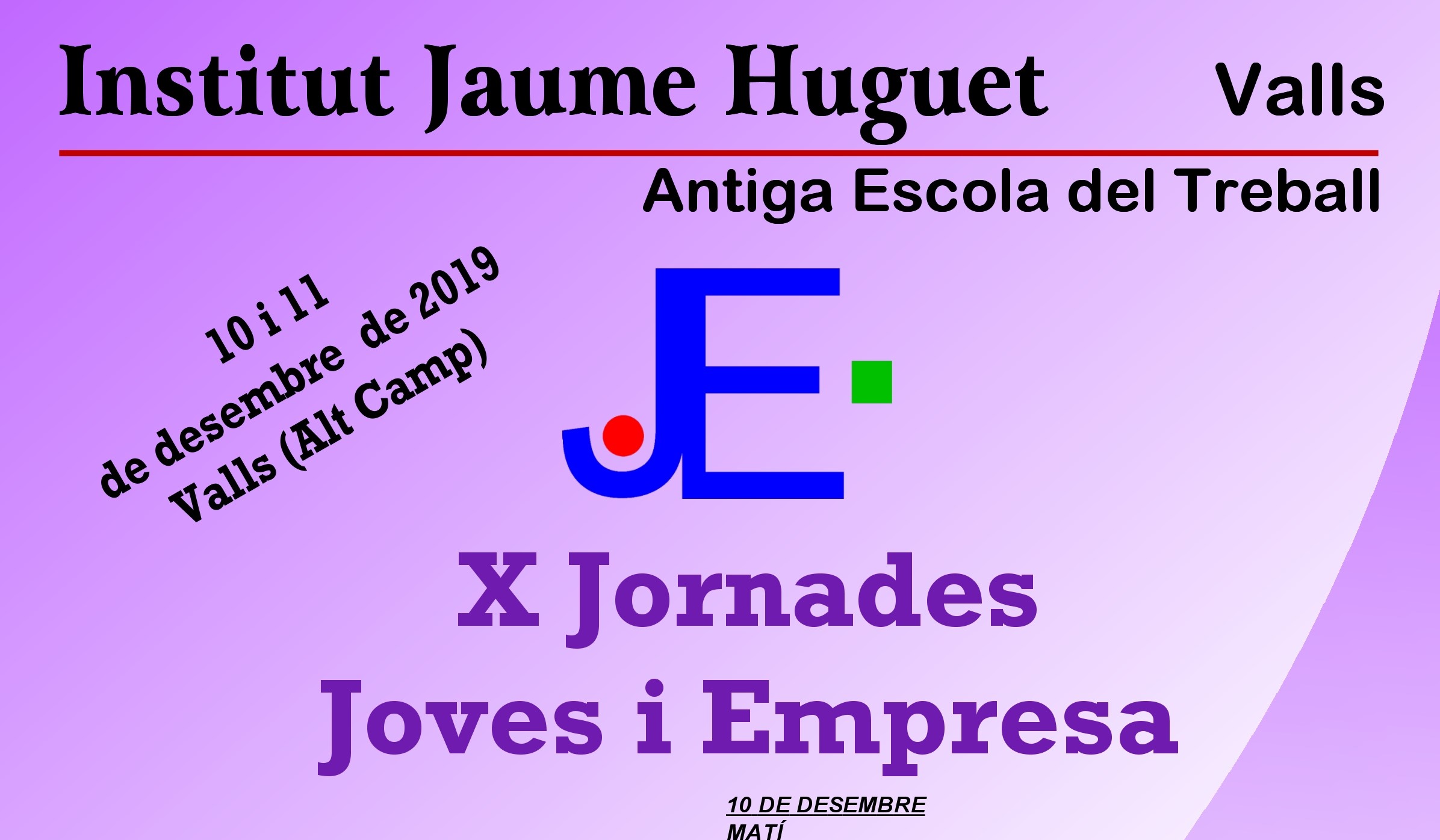 JORNADES JE cartell X jovesIempresa 2019 