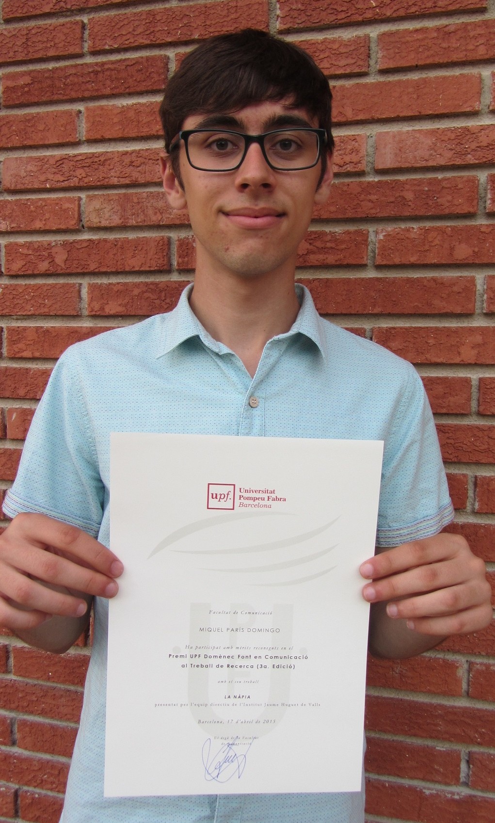 Miquel París, finalista de Premi de Recerca